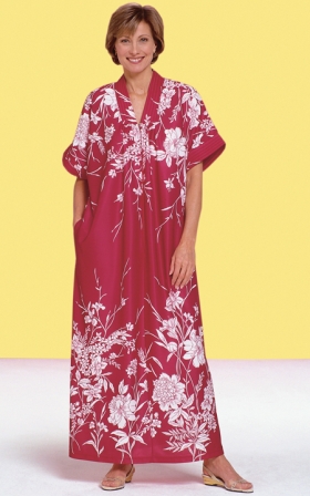 Trapunto Trim Caftan