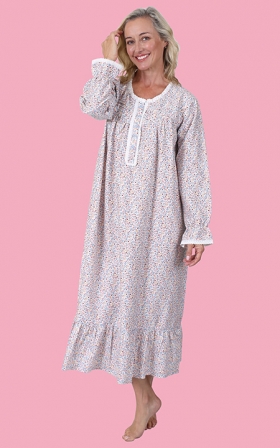 Floral Print and Lace Nightgown