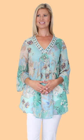 Floral Beaded Tunic