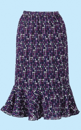 Flounce Hem Print Skirt