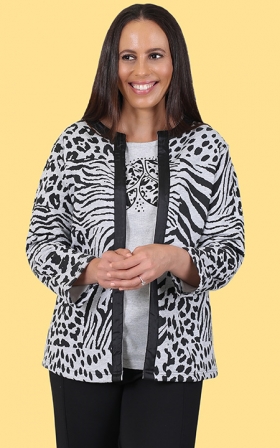 Health Pride - Animal Print Jacket and Beaded Top