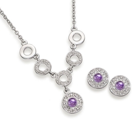 Amethyst Rhodium Set