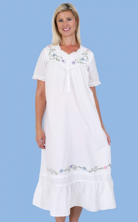 Floral Embroidered Nightgown