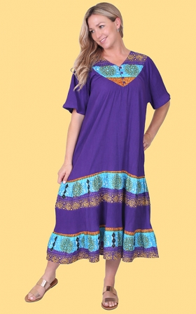 Health Pride - Crepe Dress with Print Tier