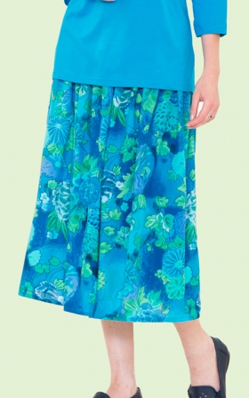 Watercolour Print Skirt