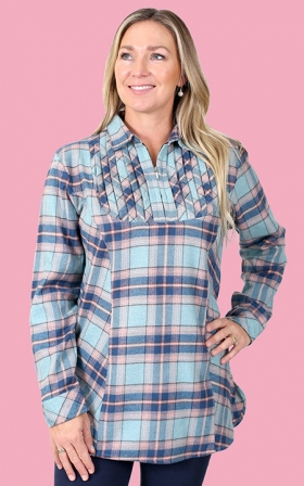 Zip Brushed Flannel Shirt