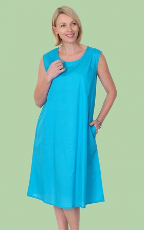 Health Pride - Solid Woven Cotton Sundress