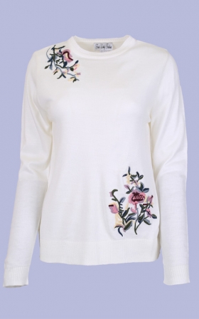 Embroidered Pullover Sweater