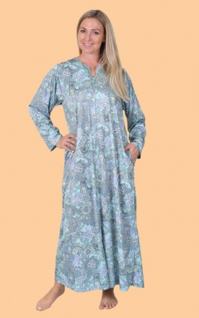 Turquoise Paisley Zip Front Lounger