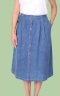 Denim Button-Front Skirt