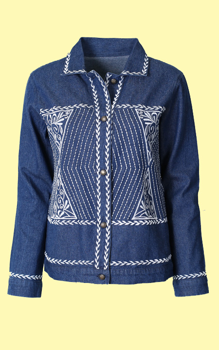 Lightweight Embroidered Denim Jacket