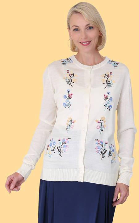 Health Pride - Floral Embroidered Cardigan