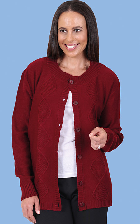 Cable Button Front Cardigan