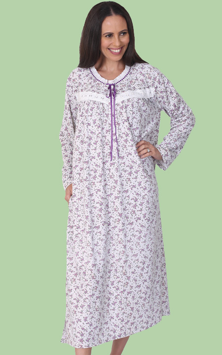 Health Pride - Purple Ditsy Print Nightgown