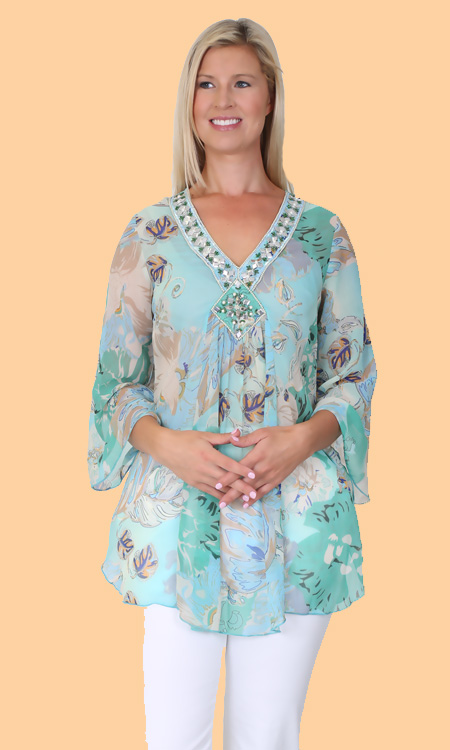 Floral Beaded Tunic