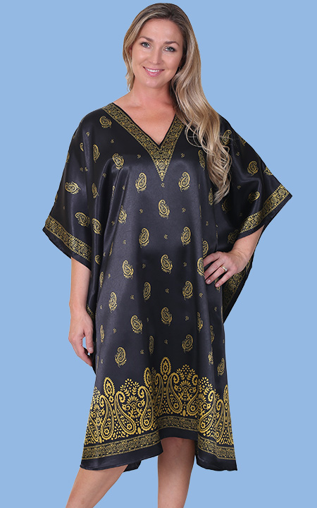 V-Neck Paisley Caftan