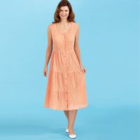 Crinkle Cotton Button-Front Dress