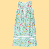 Mint Floral Sleeveless Nightgown