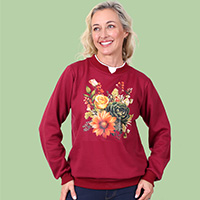 Floral Fleece Print Sweatshirt