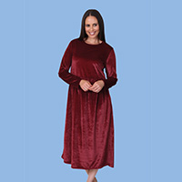 Long Sleeve Velour Dress