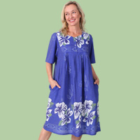 Royal Border Print Patio Dress