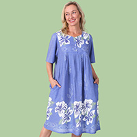 Royal Border Print Patio Dress