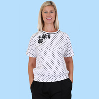 Banded Bottom Polka Dot Tops